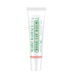 Mario Badescu front packaging showing rose lip balm and compact tube for easy carrying