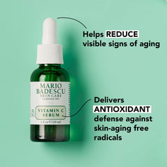 Mario Badescu serum texture pouring to show lightweight consistency and fast absorption