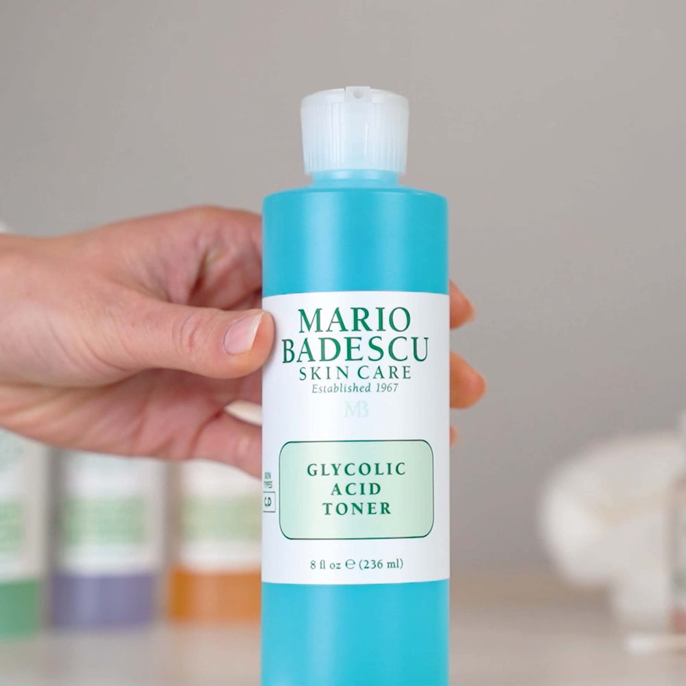 Mario Badescu toner in bathroom routine scene illustrating daily use benefit