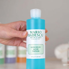 Mario Badescu toner in bathroom routine scene illustrating daily use benefit