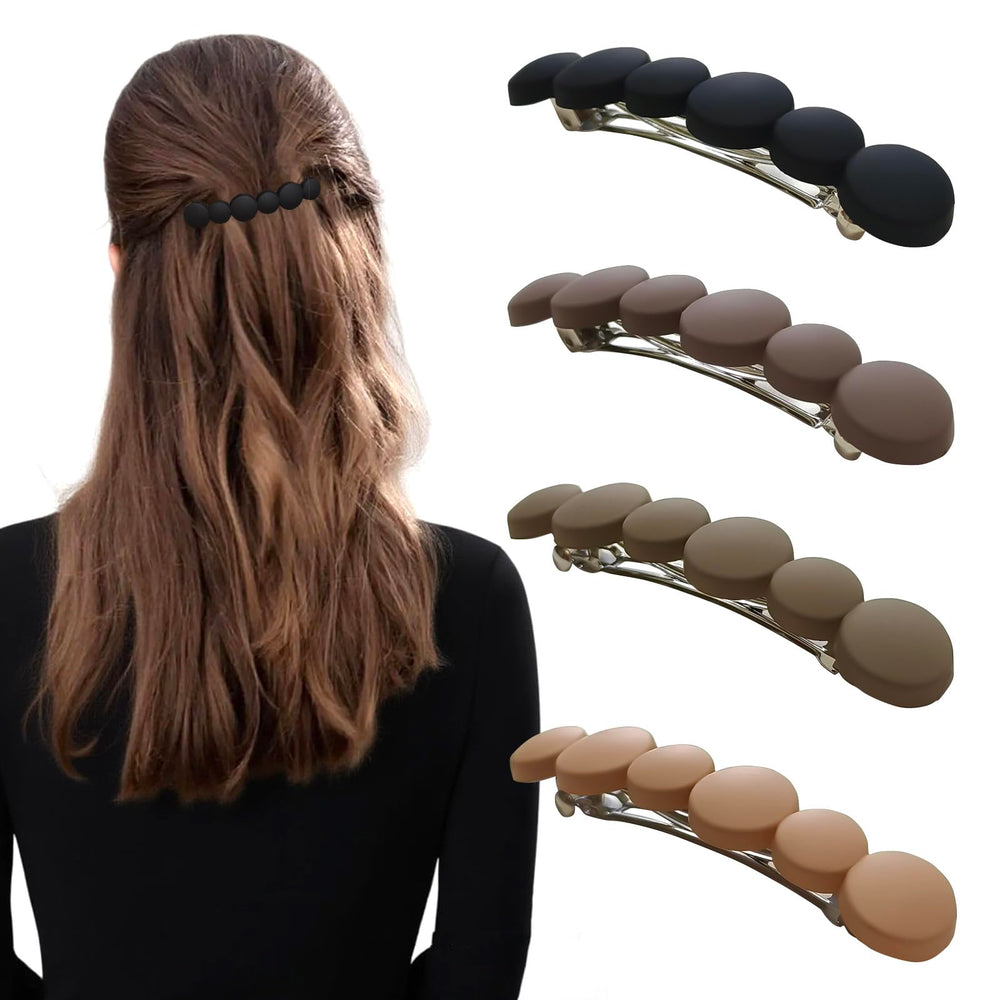 Markuii barrette front view shows secure clasp and elegant look