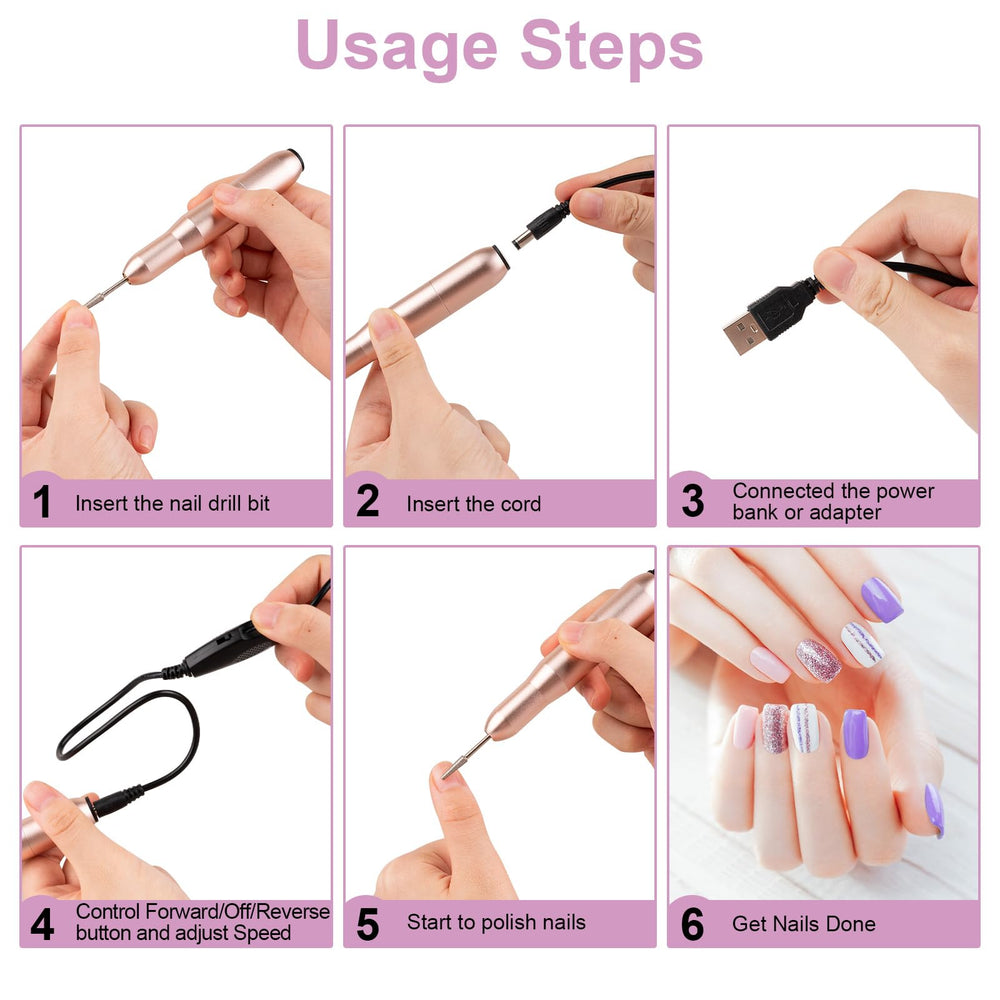 Marvelity drill in use shaping acrylic nails for precise results