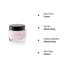 Mary Kay cream texture close-up on fingertip highlighting rich hydration and smooth finish