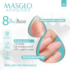 MASGLO brush applying clear regenerator on a nail demonstrating smoothing benefit