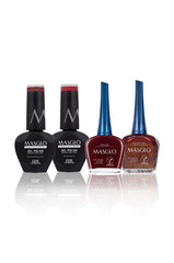 MASGLO front packaging showing four seductive red bottles and kit benefit