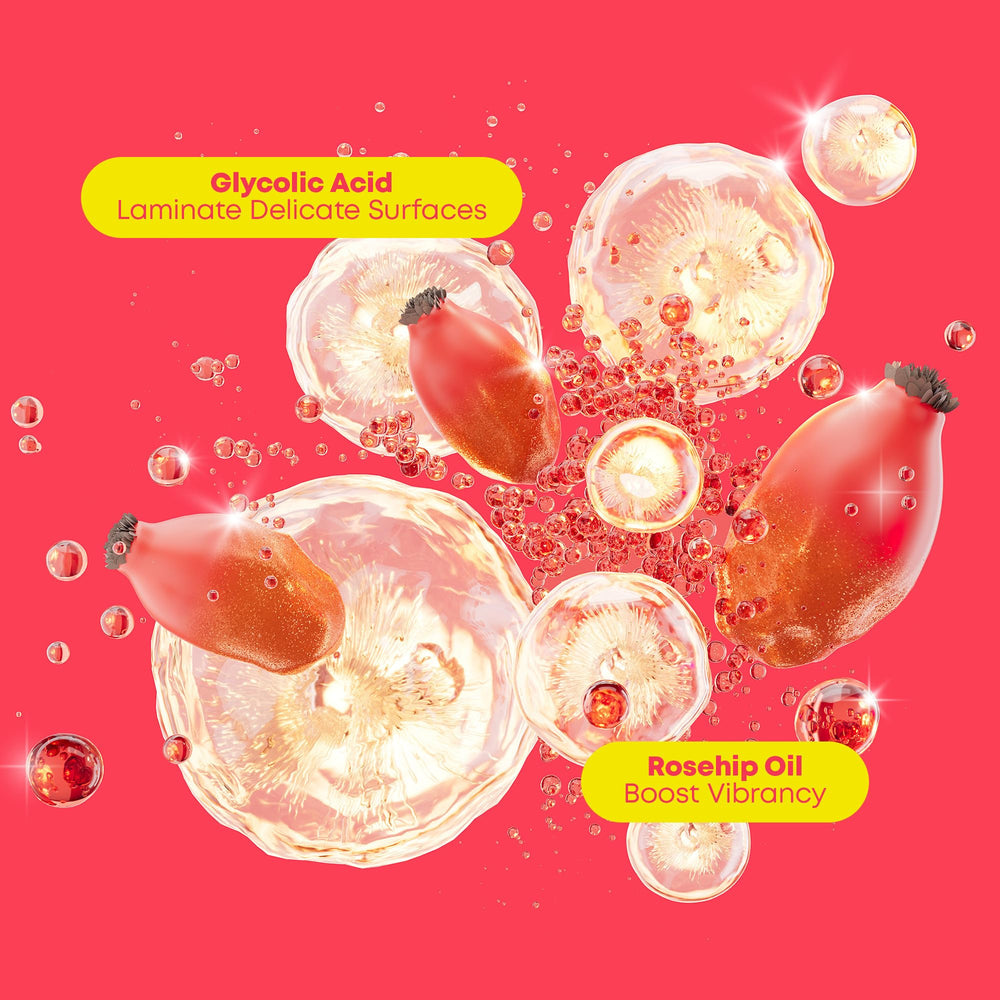 Matrix glycolic acid visual representing cuticle-laminating benefit