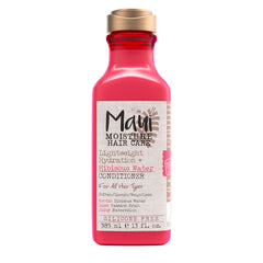 Maui Moisture bottle front showing hibiscus water label and lightweight benefit