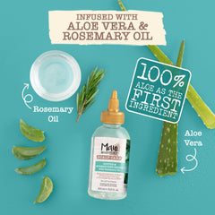 Maui Moisture serum poured on palm showing lightweight texture for curls