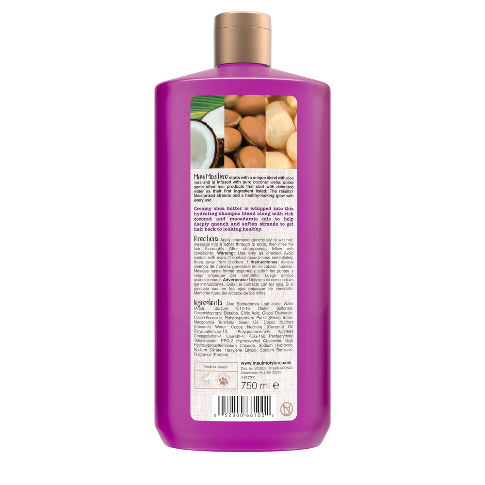Maui Moisture 25.4 fl oz bottle next to standard bottle for scale