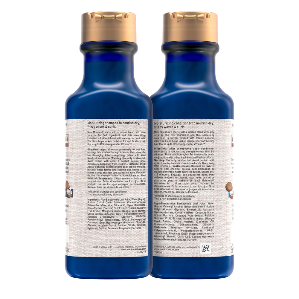Maui Moisture bottle held in hand showing 13 fl oz size and travel convenience