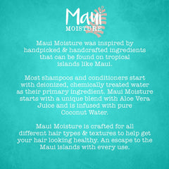 Maui Moisture bottle next to ruler indicating 13 fl oz size