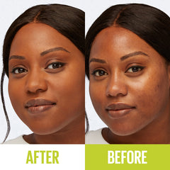 Maybelline applying foundation with brush for seamless medium-to-full coverage