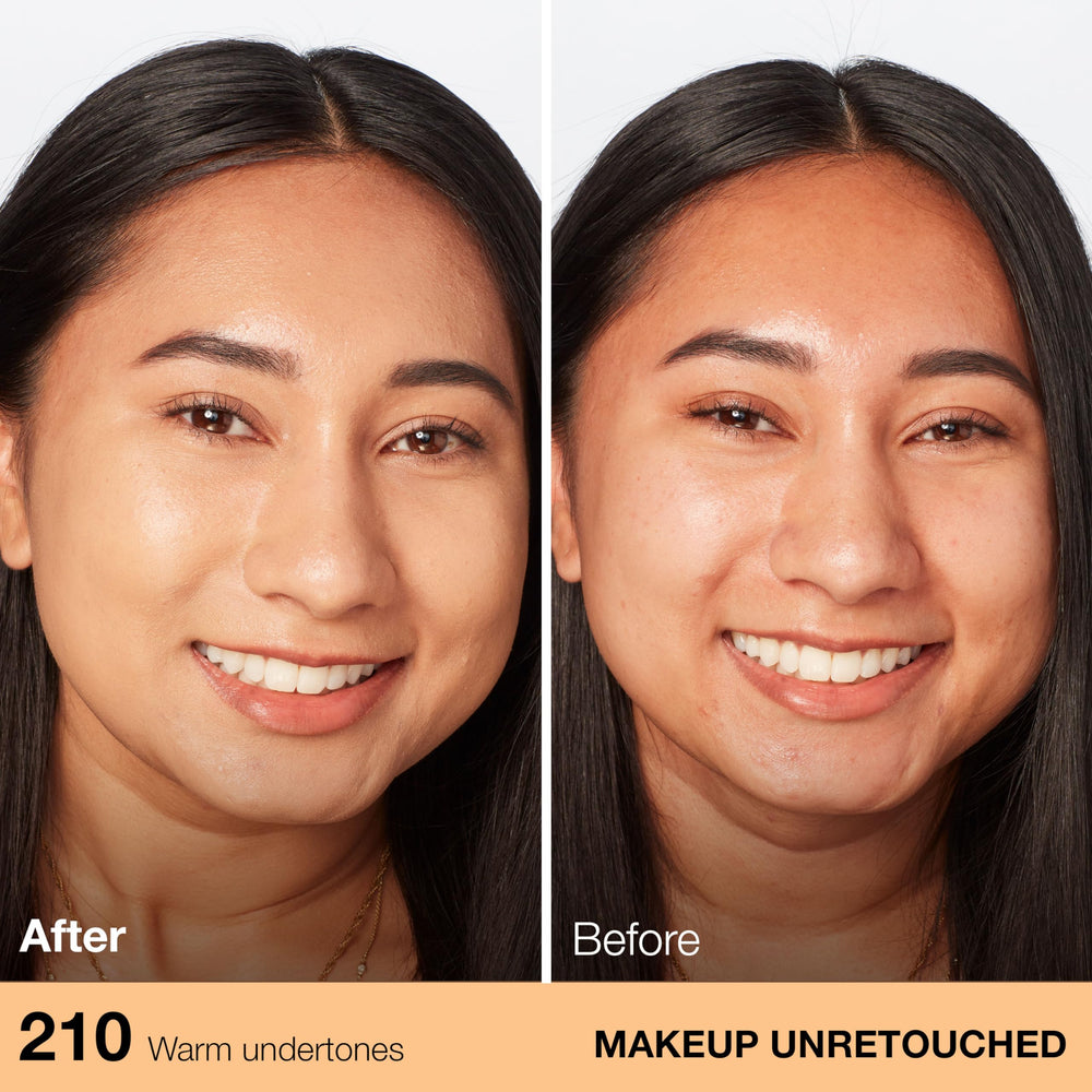 Maybelline foundation applied with fingertips demonstrating easy blending and hydration