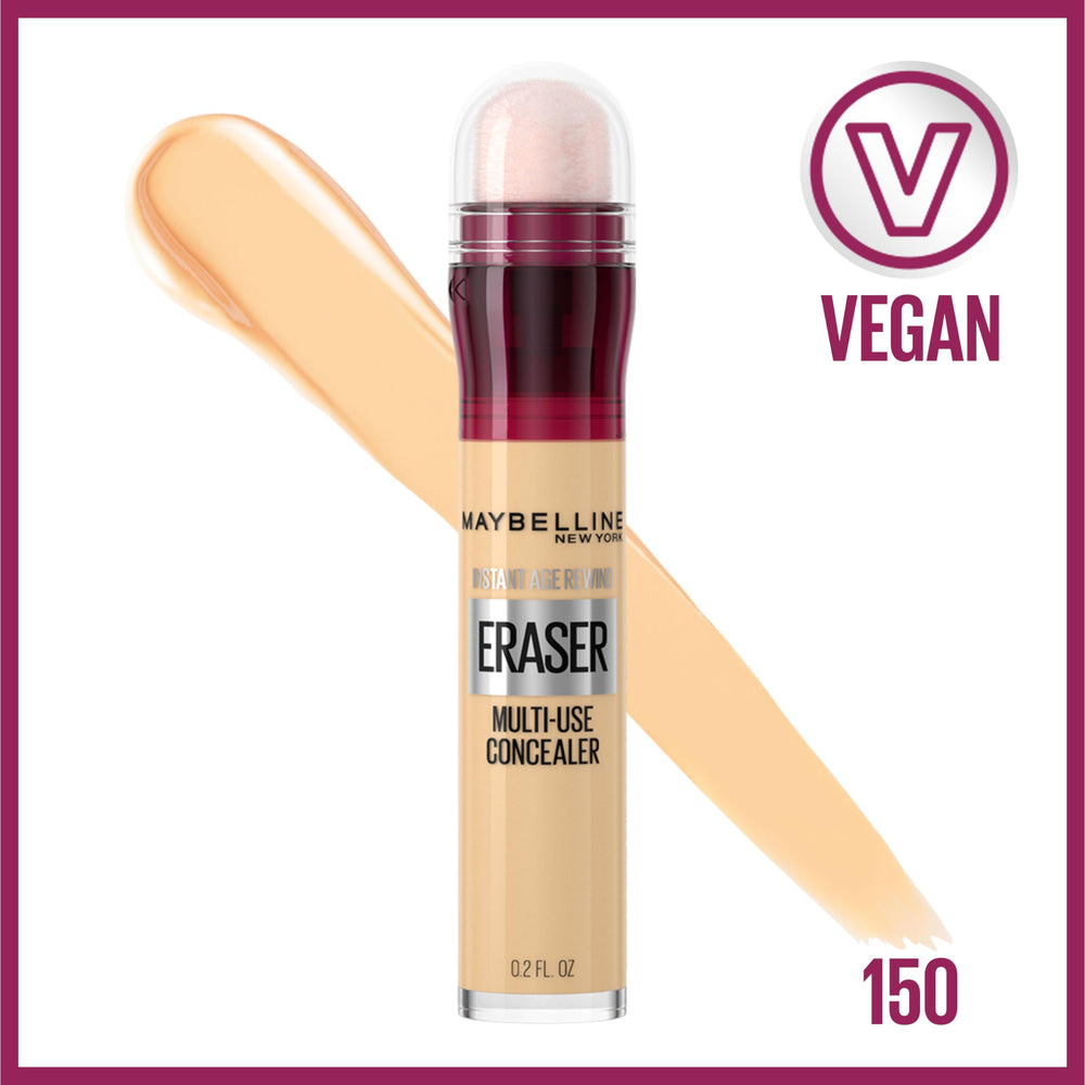 Maybelline sponge applicator close-up delivering precise, mess-free under-eye coverage