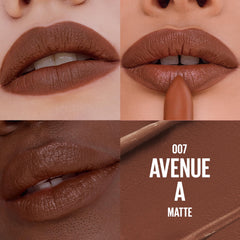 Maybelline Avenue A bullet close-up highlighting precise sculpting