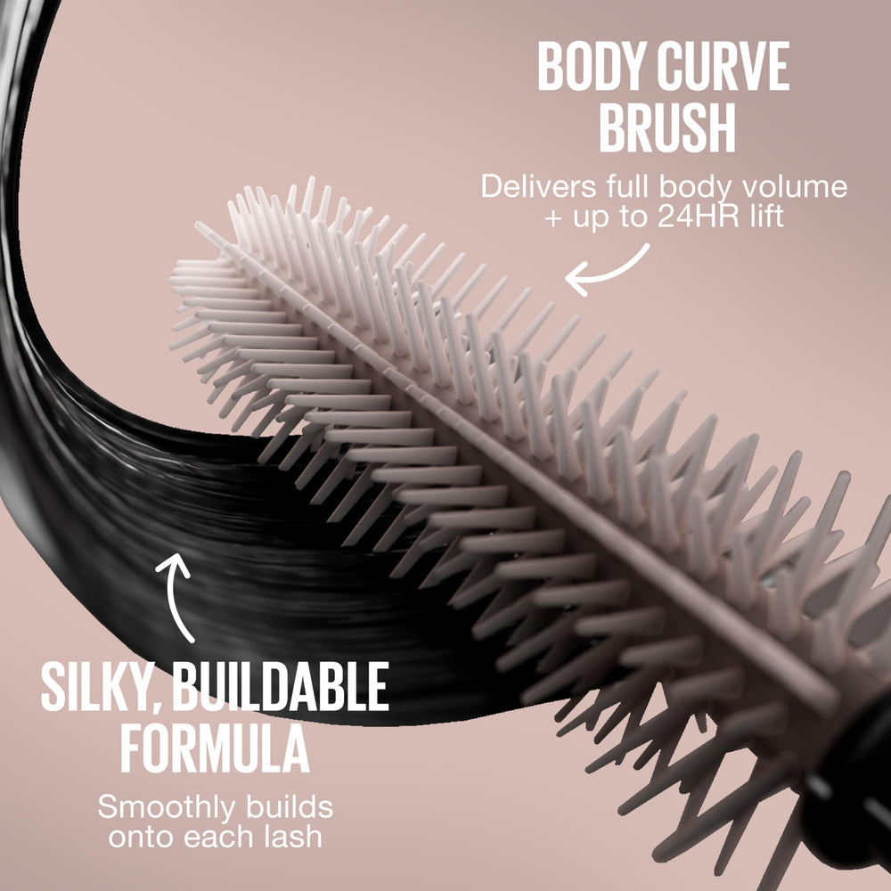 Maybelline wand held between fingers to show size and ease of use