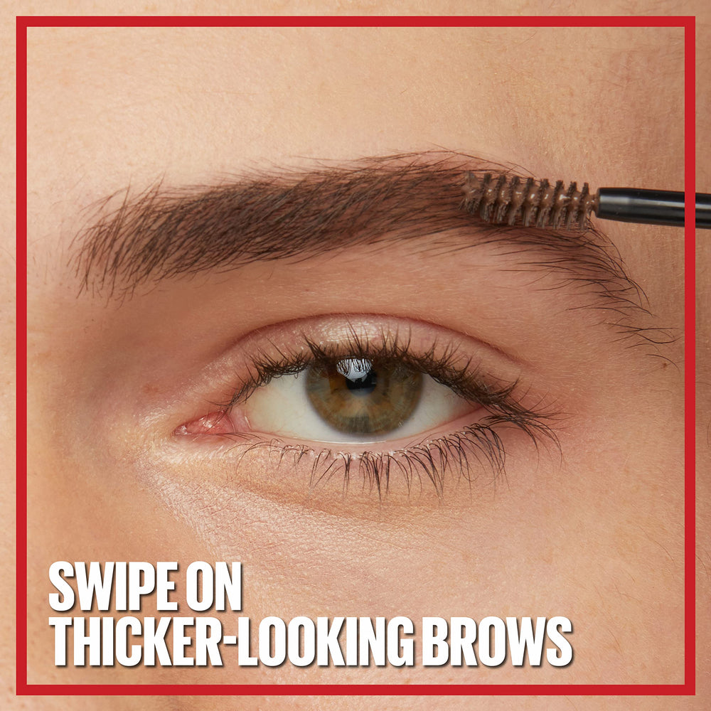 MAYBELLINE brow before and after showing visible fill and lift benefit