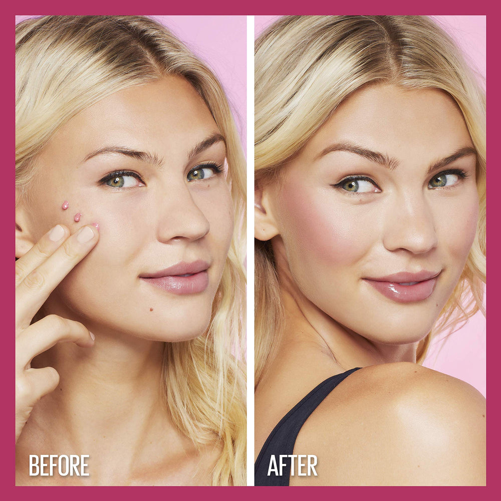 MAYBELLINE product applied with fingertips for quick, seamless cheek color