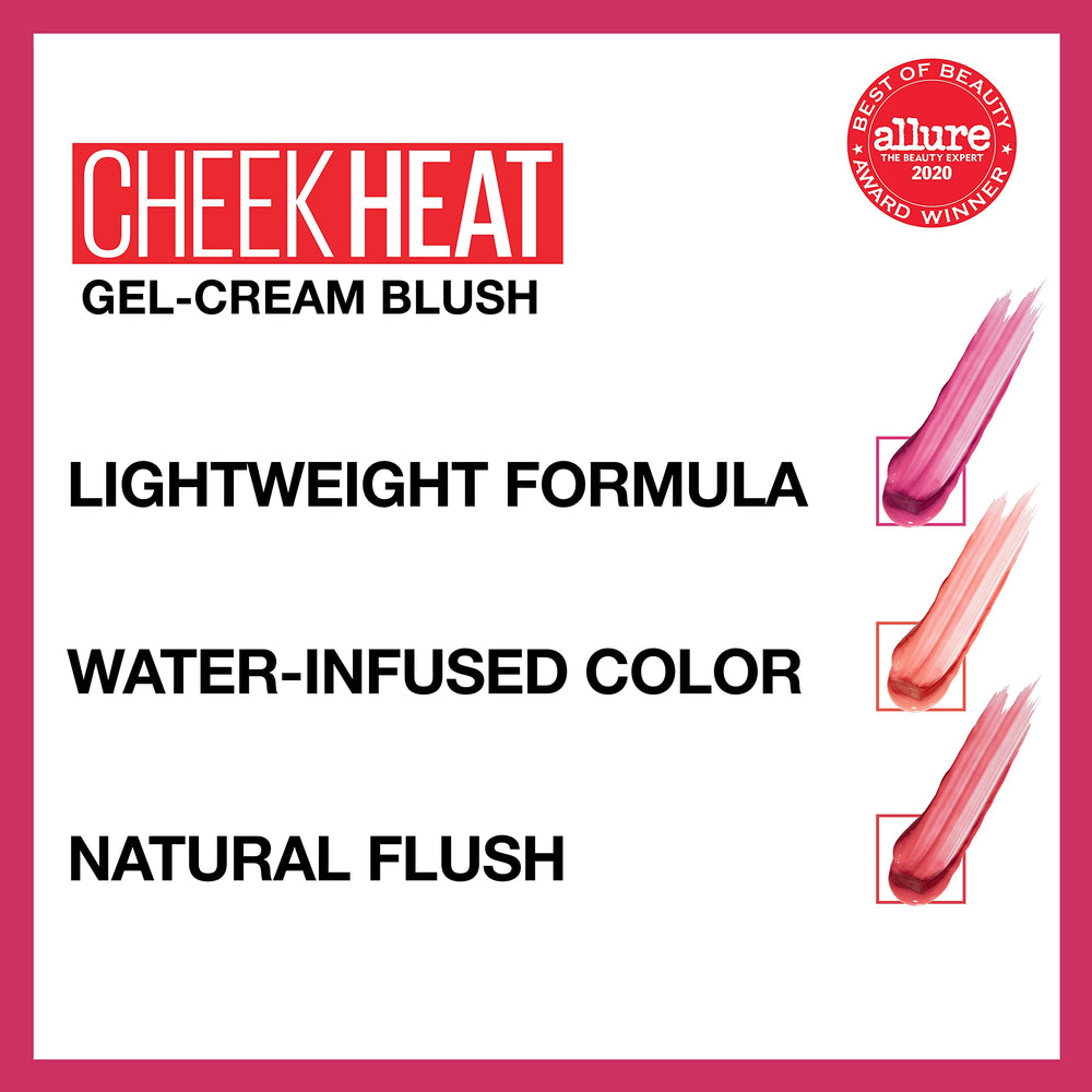 Maybelline close-up of blended cheek showing natural dewy finish benefit