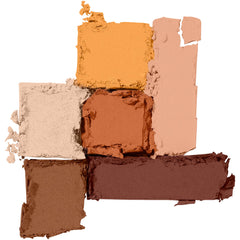 Maybelline open City Mini palette flatlay displaying six shades for quick looks