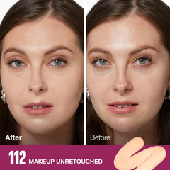 Maybelline sponge applicator close-up demonstrating precise, mess-free delivery