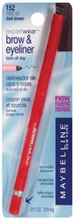 MAYBELLINE pencil front packaging showing slim tip and dark brown shade for precise definition