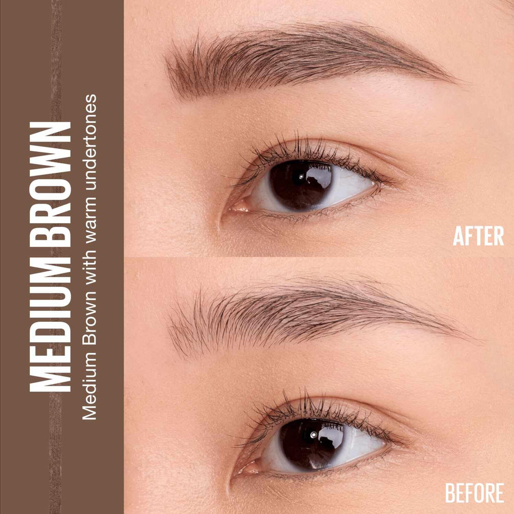 Maybelline close-up of ultra slim 1.5mm tip creating precise hair-like strokes