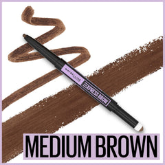 Maybelline express brow teardrop tip closeup creates precise hair-like strokes