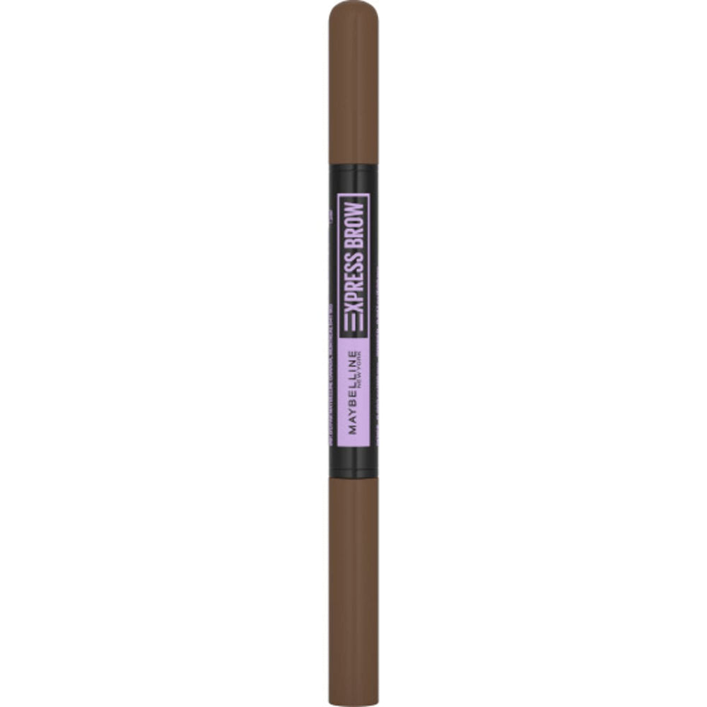 Maybelline brow pencil beside travel bag in lifestyle scene showing portability benefit