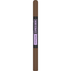 Maybelline brow pencil beside travel bag in lifestyle scene showing portability benefit