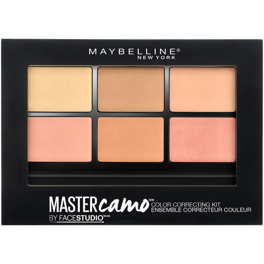 MAYBELLINE front view of palette showing correctors and concealers for easy selection