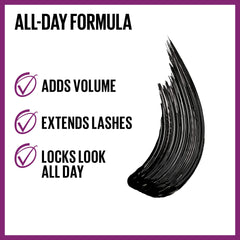 MAYBELLINE swiped lashes showing dramatic length and volume