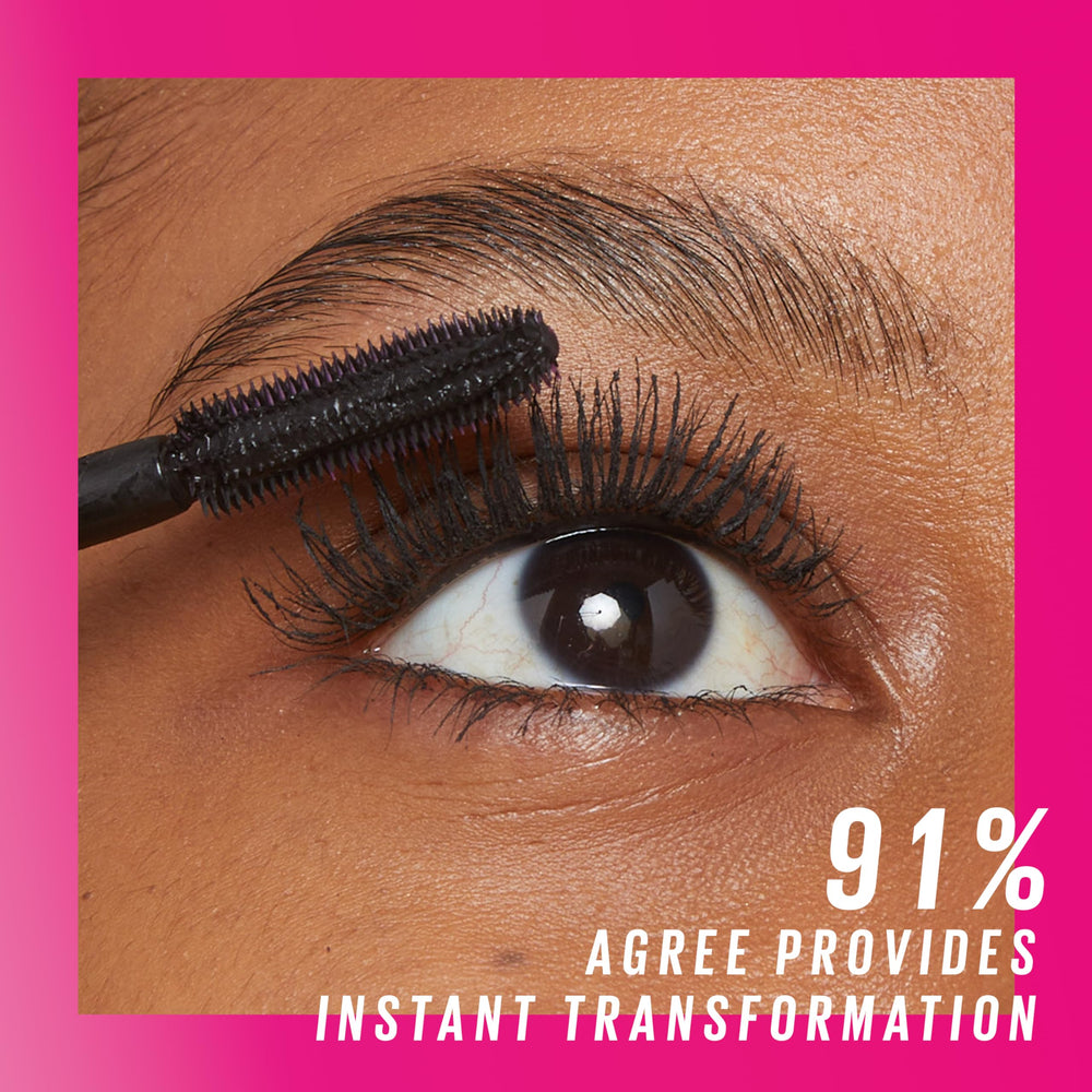 MAYBELLINE cosmetic-filled vanity display showing style-ready lashes for everyday glamour