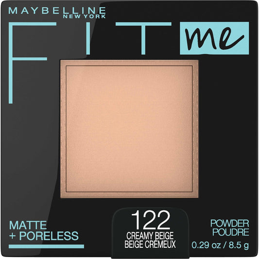 Maybelline compact front view showing sleek design and travel-friendly benefit