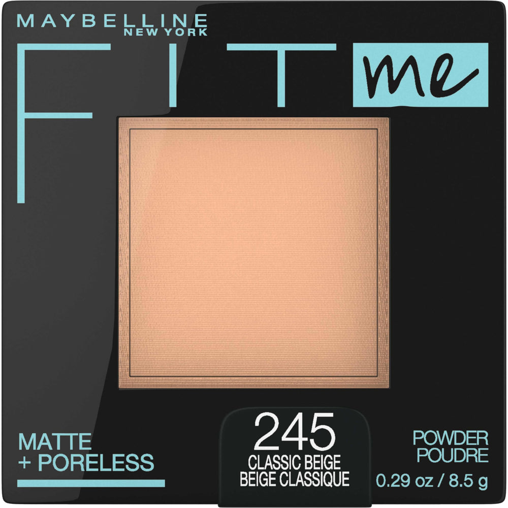 MAYBELLINE compact front view showing Classic Beige shade and matte finish benefit