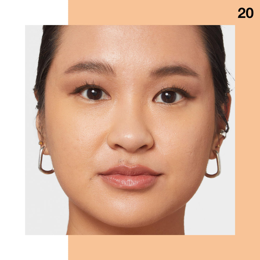 Maybelline Fit Me concealer bottle label detail showing formulation benefit