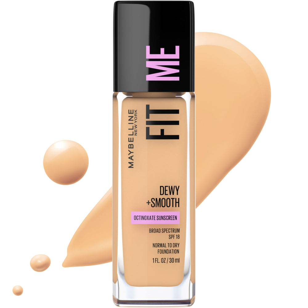 Maybelline bottle front view showing label and shade, highlights brand reliability