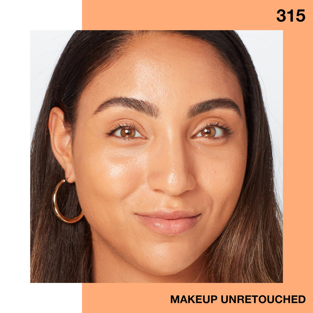 MAYBELLINE product on bathroom counter in morning routine conveying quick application benefit
