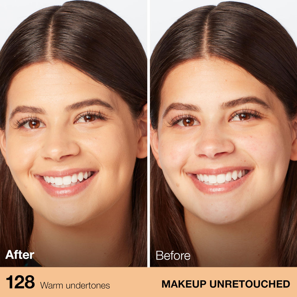 MAYBELLINE foundation texture on skin illustrating smooth, dewy coverage
