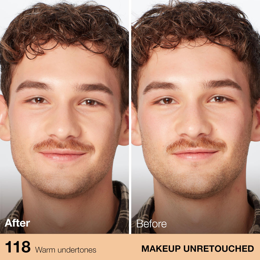 Maybelline foundation texture close-up showing hydrating, smooth finish benefit