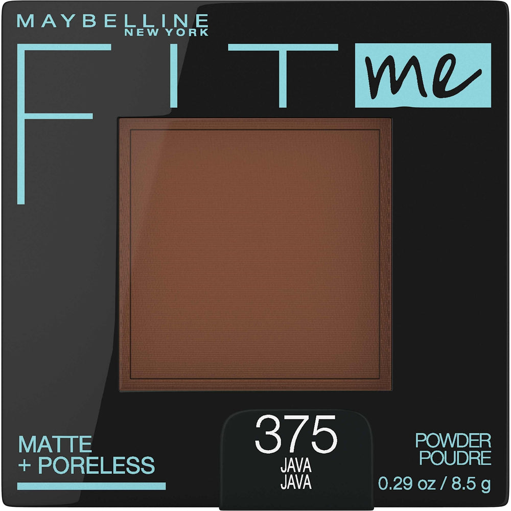 Maybelline compact front view showing label and Java shade, perfect matte finish