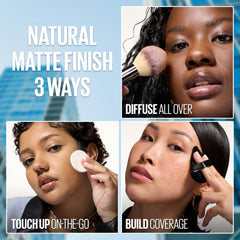 Maybelline Fit Me compact in a purse showing ready-for-touch-ups
