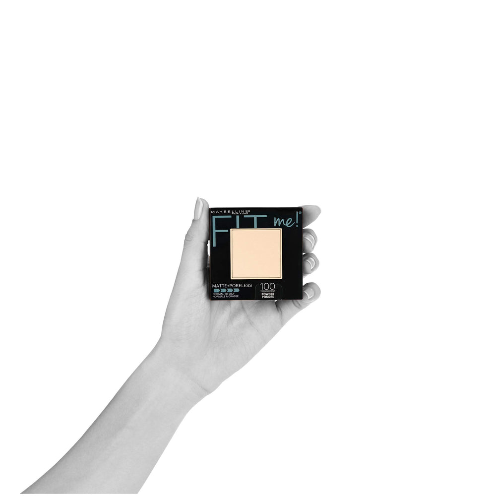Maybelline lifestyle shot at mirror demonstrating quick midday touchup