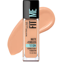 MAYBELLINE front bottle showing shade Light Honey and matte finish benefit