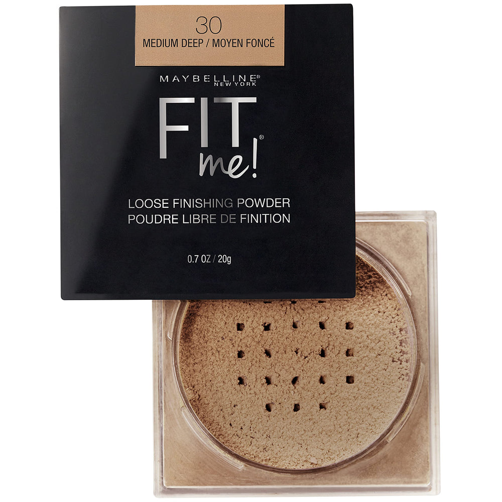 Maybelline Fit Me jar beside a coin showing compact size benefit