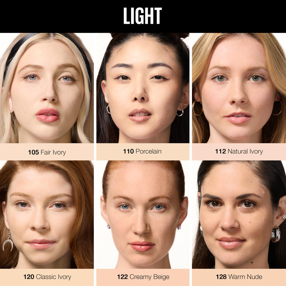 Maybelline compact with applicator puff demonstrating included tool for precise setting