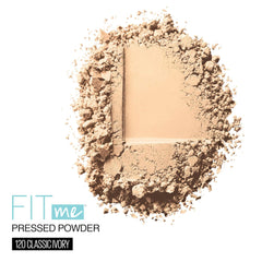 Maybelline Fit Me pressed powder open top view displaying smooth surface for seamless application