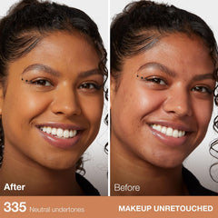 Maybelline foundation texture close-up showing smooth, oil-free finish