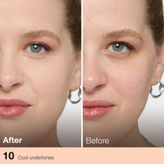 MAYBELLINE Fit Me texture close-up showing lightweight blendable formula