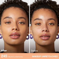 Maybelline Fit Me texture swatch showing lightweight, blendable coverage